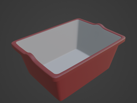 Simple Plastic Wash Basin C 02 3D Model