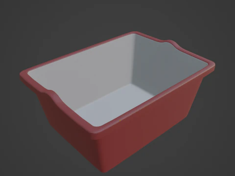 Simple Plastic Wash Basin C 02 3D Model