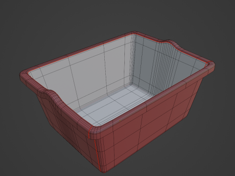 Simple Plastic Wash Basin C 02 3D Model