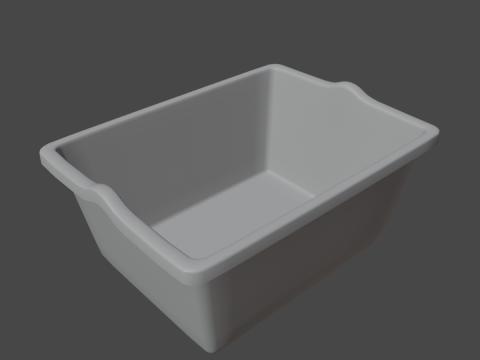 Simple Plastic Wash Basin C 02 3D Model