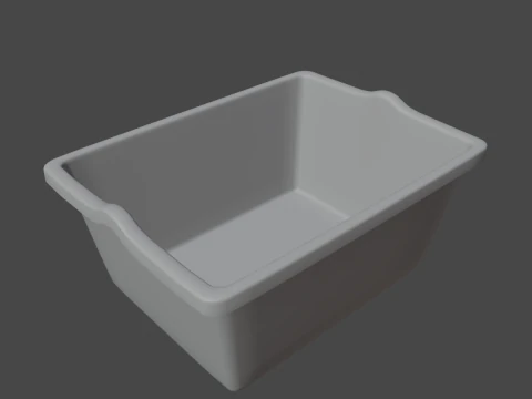 Simple Plastic Wash Basin C 02 3D Model