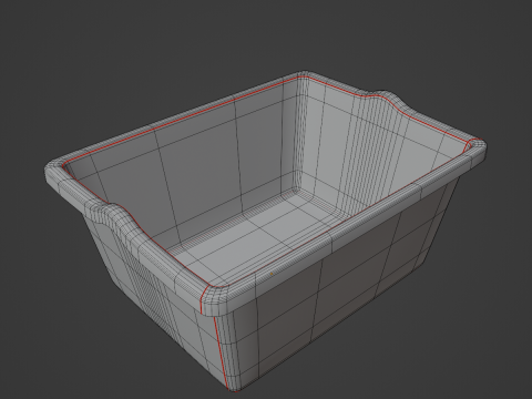 Simple Plastic Wash Basin C 02 3D Model