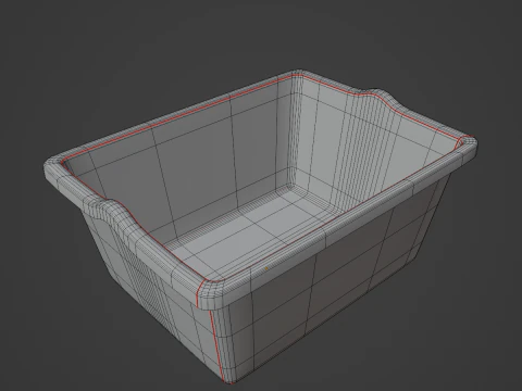 Simple Plastic Wash Basin C 02 3D Model