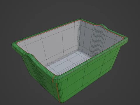 Simple Plastic Wash Basin C 03 3D Model