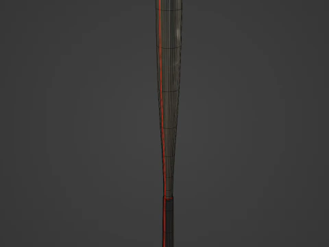 Steel Baseball Bat 01 3D Model
