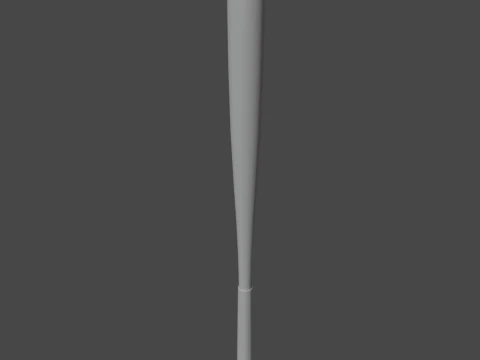 Steel Baseball Bat 01 3D Model