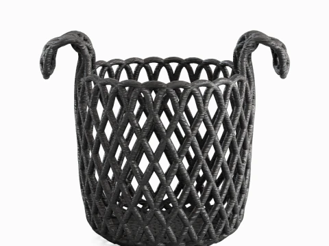 Wicker Basket B 01 3D Model