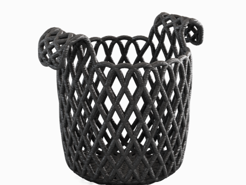 Wicker Basket B 01 3D Model