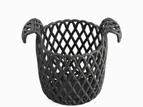 Wicker Basket B 01 3D Model