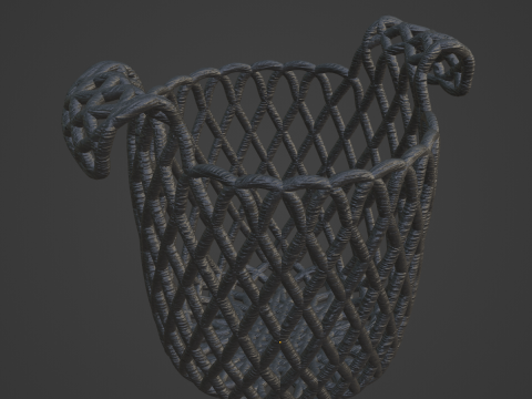 Wicker Basket B 01 3D Model