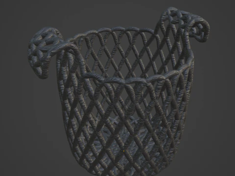 Wicker Basket B 01 3D Model