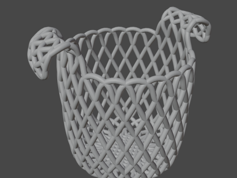 Wicker Basket B 01 3D Model