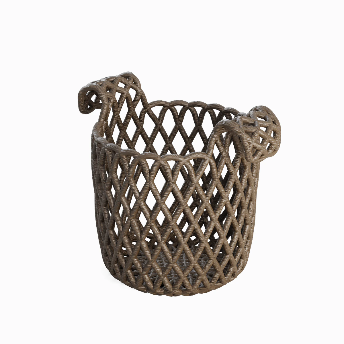 Wicker Basket B 02 3D Model .c4d .max .obj .3ds .fbx .stl .blend
