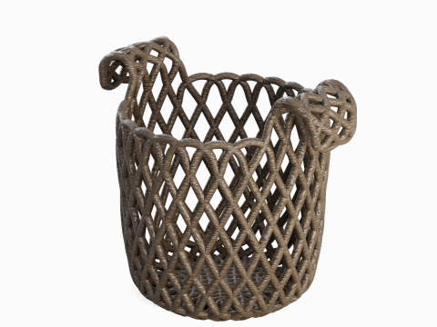 Wicker Basket B 02 3D Model