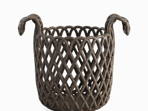 Wicker Basket B 02 3D Model