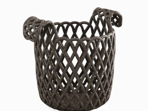 Wicker Basket B 02 3D Model