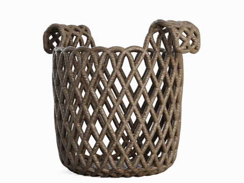 Wicker Basket B 02 3D Model