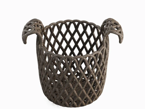Wicker Basket B 02 3D Model