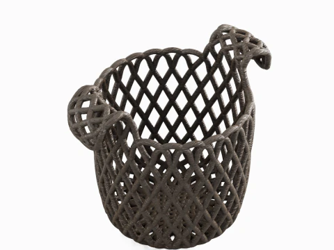 Wicker Basket B 02 3D Model