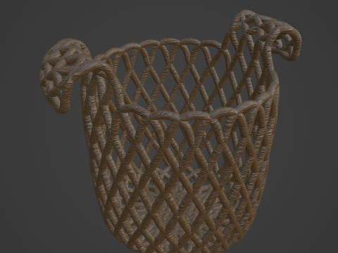 Wicker Basket B 02 3D Модель