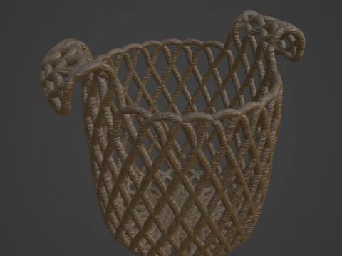 Wicker Basket B 02 3D Model
