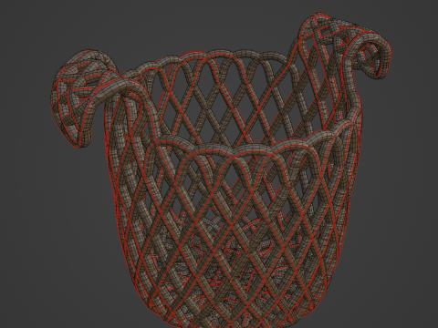 Wicker Basket B 02 3D Модель