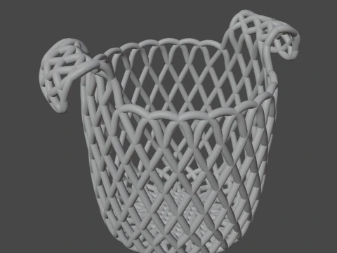 Wicker Basket B 02 3D Model