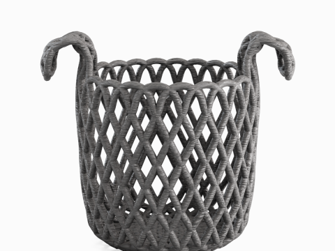 Wicker Basket B 03 3D Model