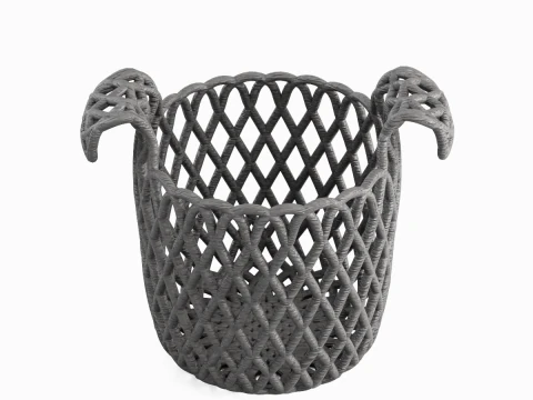 Wicker Basket B 03 3D Model
