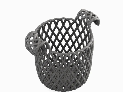 Wicker Basket B 03 3D Model
