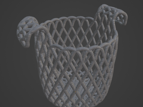 Wicker Basket B 03 3D Model