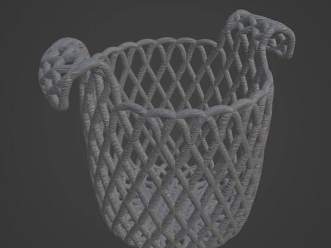 Wicker Basket B 03 3D Model