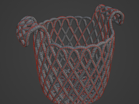 Wicker Basket B 03 3D Model