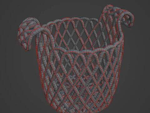 Wicker Basket B 03 3D Model