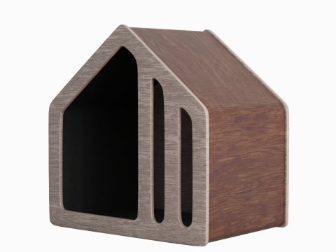 Wooden Doghouse 01 Modello 3D
