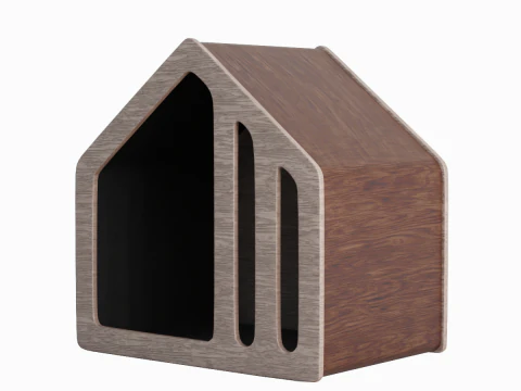 Wooden Doghouse 01 3D Model