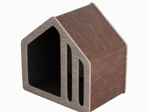 Wooden Doghouse 01 Modello 3D