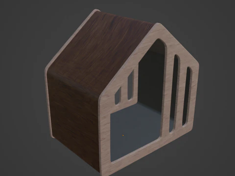 Wooden Doghouse 01 3D Model