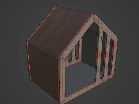 Wooden Doghouse 01 3D Model