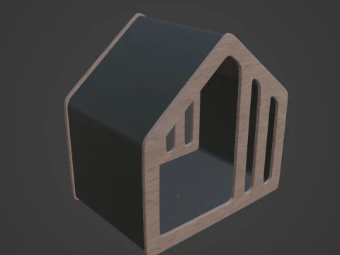 Wooden Doghouse 02 3D Model