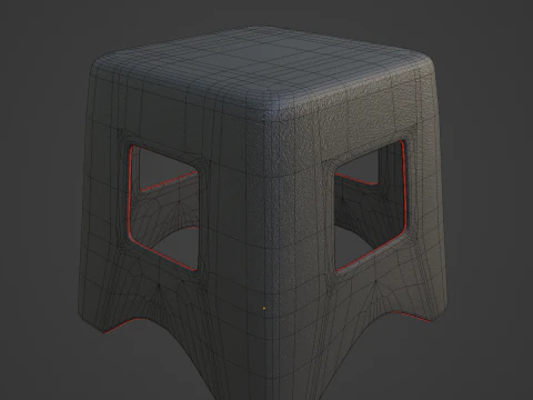 Plastic Stool 01 3D Model
