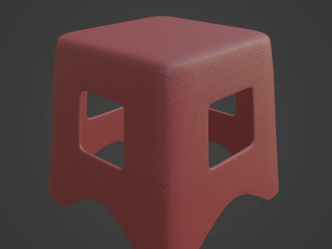 Plastic Stool 02 3D Model
