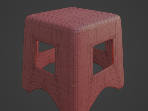 Plastic Stool 02 3D-Modell