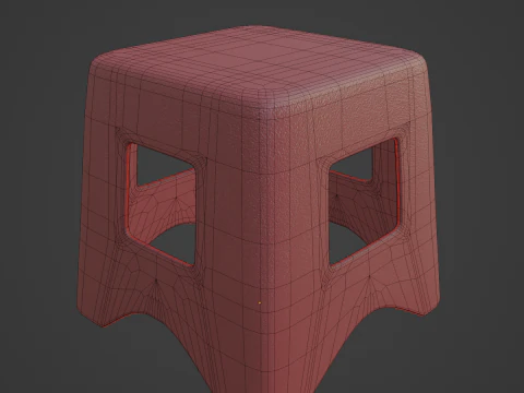 Plastic Stool 02 3D Model