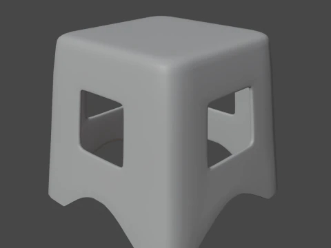 Plastic Stool 03 3D Model