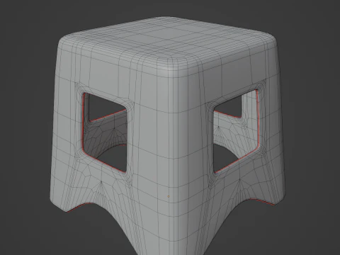 Plastic Stool 03 3D Model