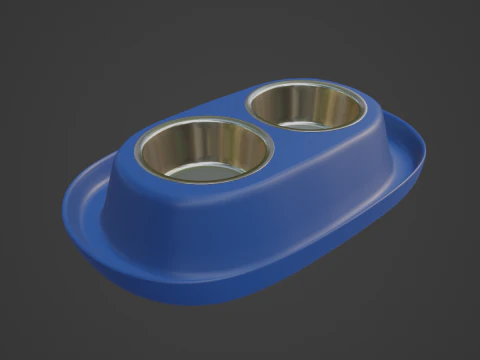 Plastic Pet Bowl 01 3D Model
