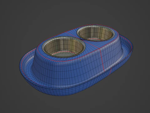 Plastic Pet Bowl 01 3D Model