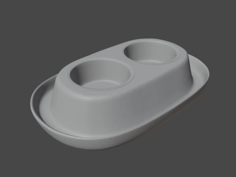 Plastic Pet Bowl 01 3D Model