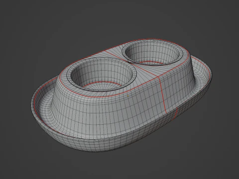 Plastic Pet Bowl 01 3D Model